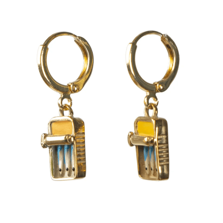 Tin Fish Earrings in Gold