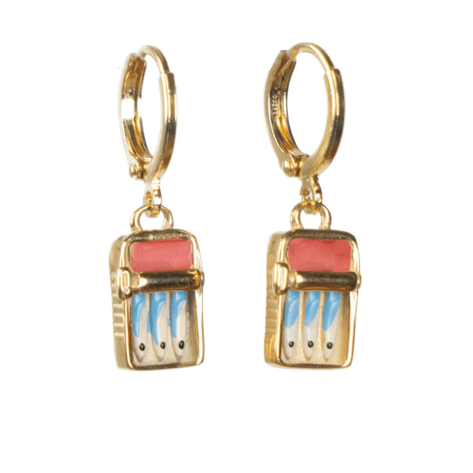 Tin Fish Earrings in Gold