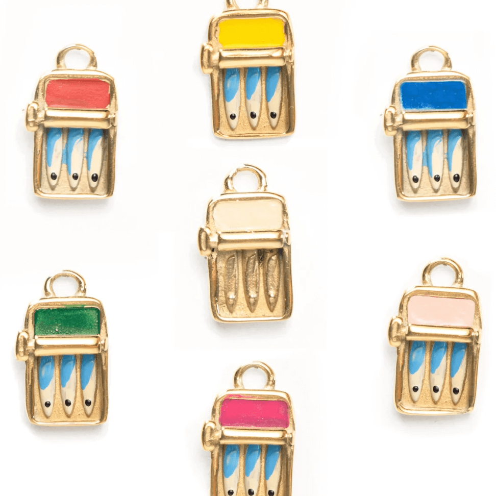 Tin Fish Earrings in Gold