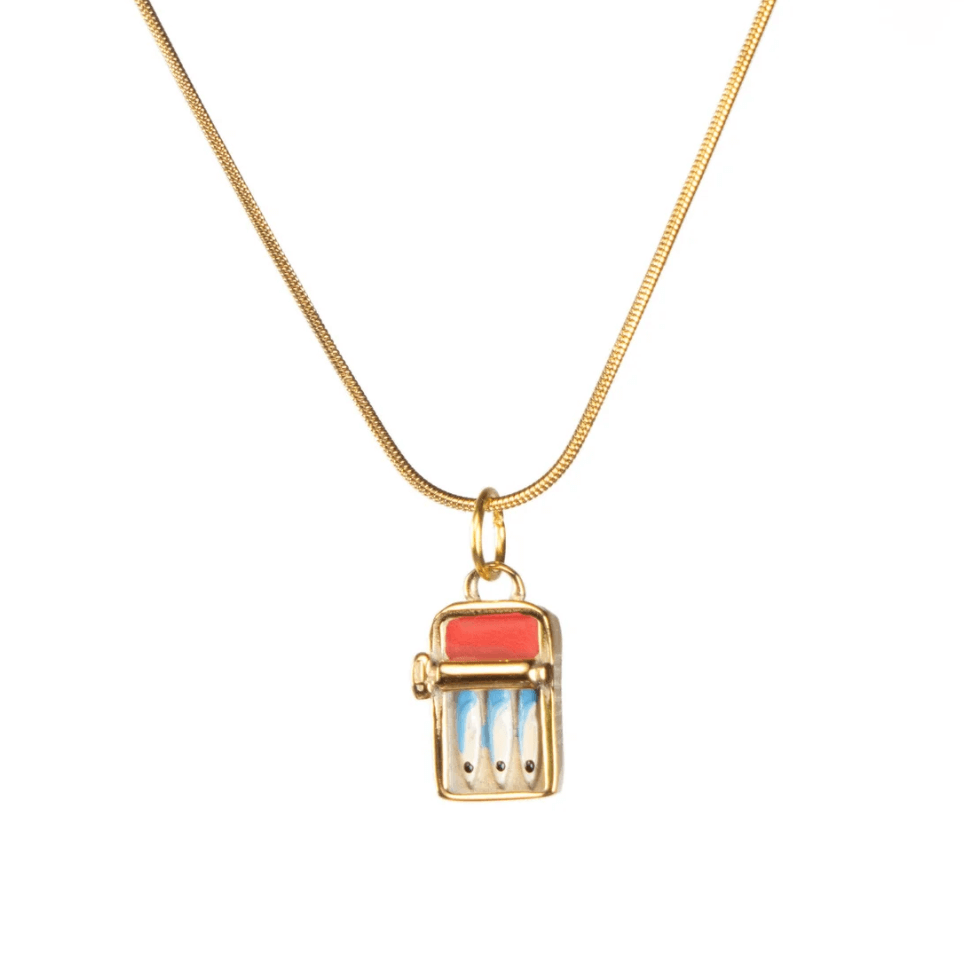 Tin Fish Necklace in Gold