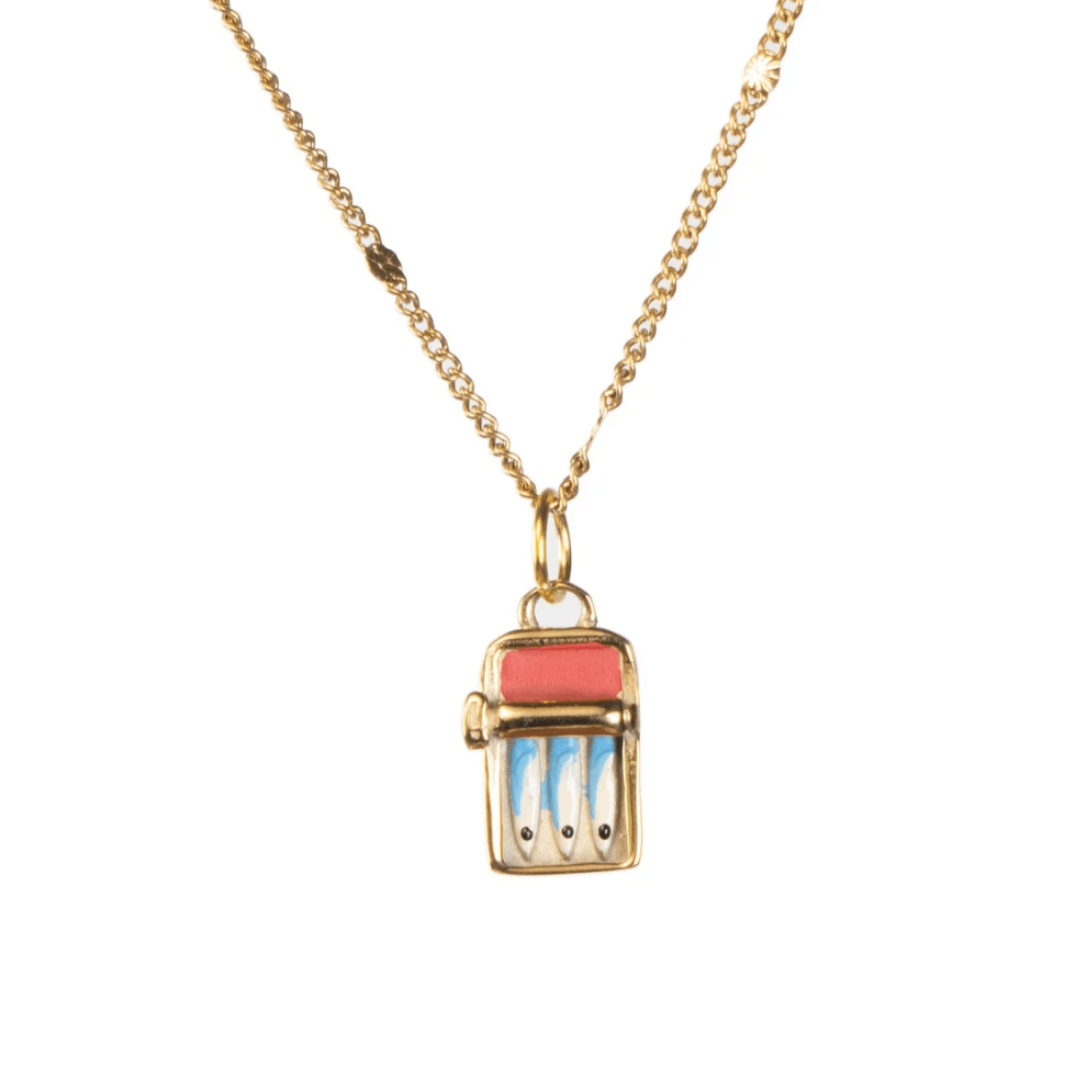 Tin Fish Necklace in Gold