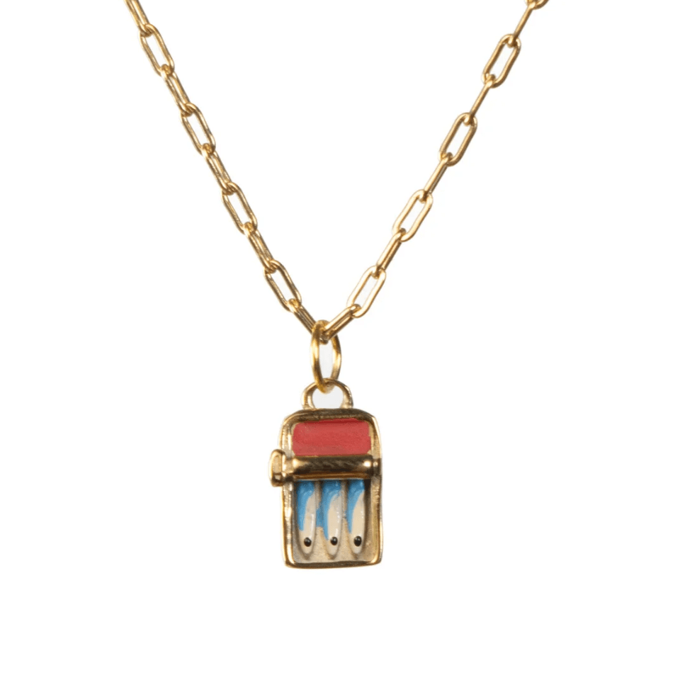 Tin Fish Necklace in Gold