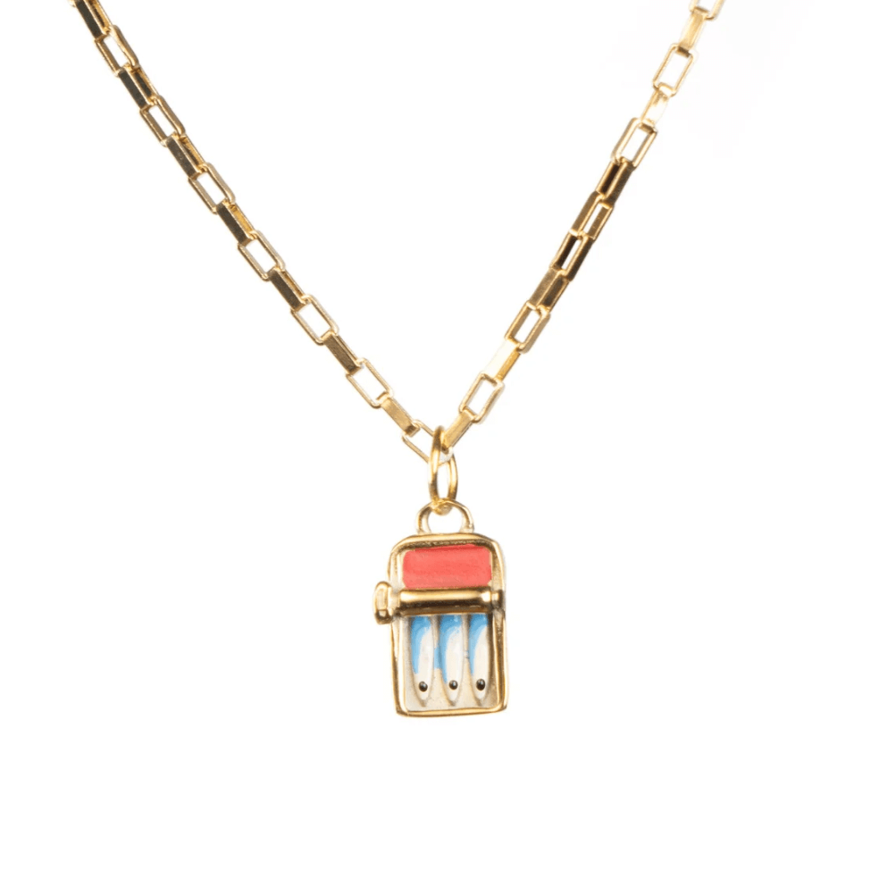 Tin Fish Necklace in Gold