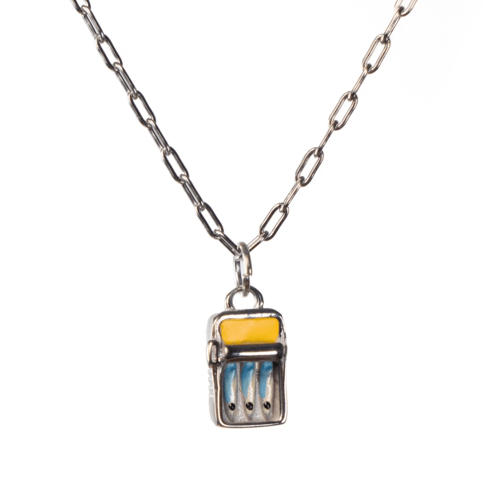 Tin Fish Necklace in Stainless Steel