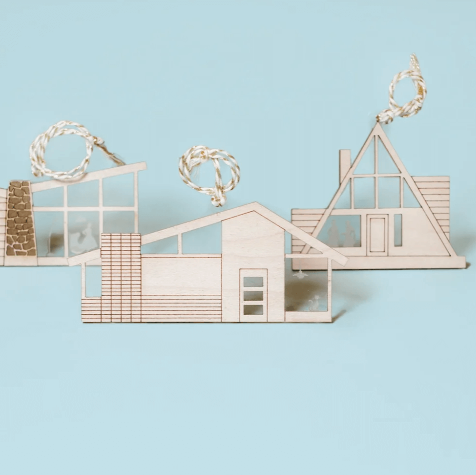 Mid Century A-Frame House Ornament
