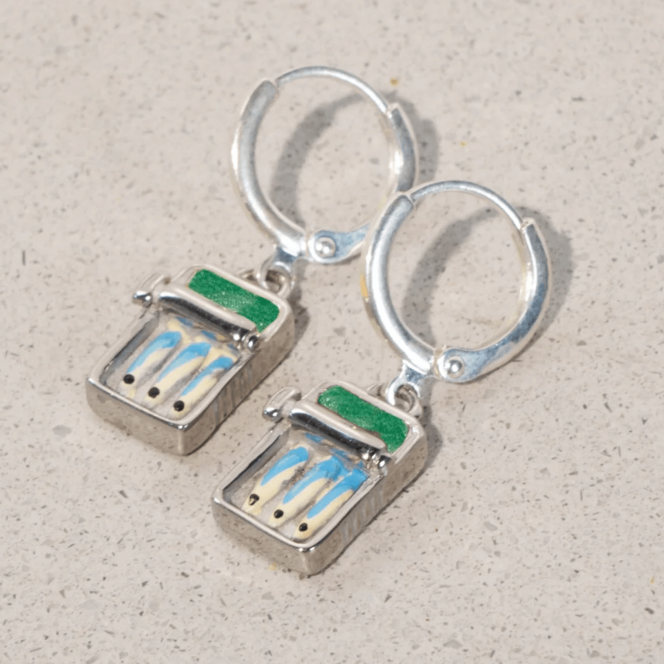 Tin Fish Earrings in Stainless Steel
