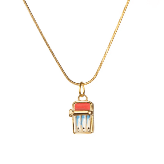 Tin Fish Necklace in Gold