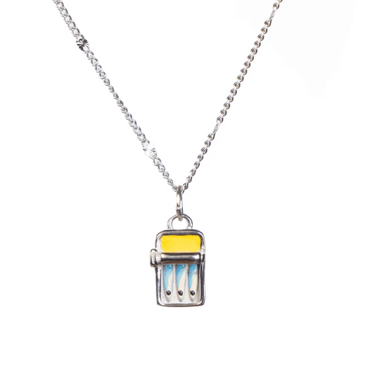 Tin Fish Necklace in Stainless Steel